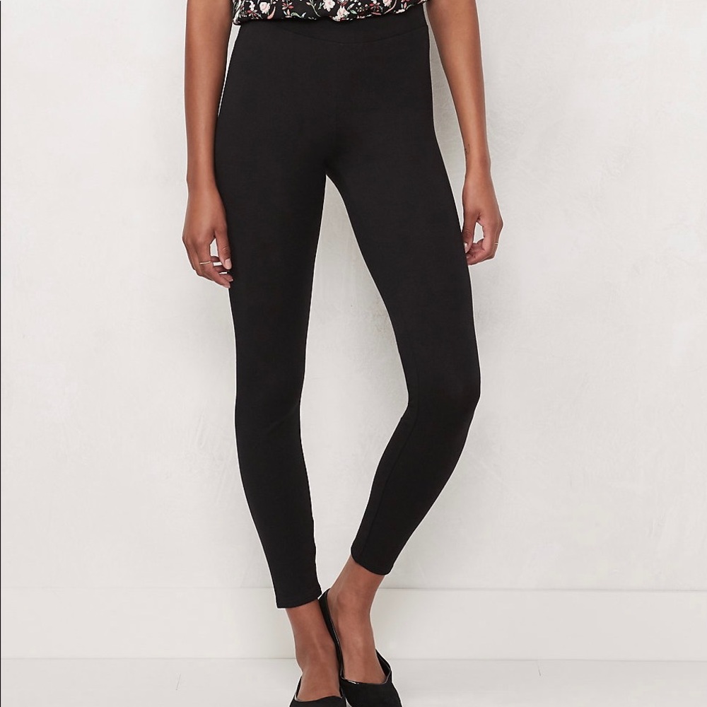Rafaella Black High Rise Leggings Size Medium Pull On Stretch Pants